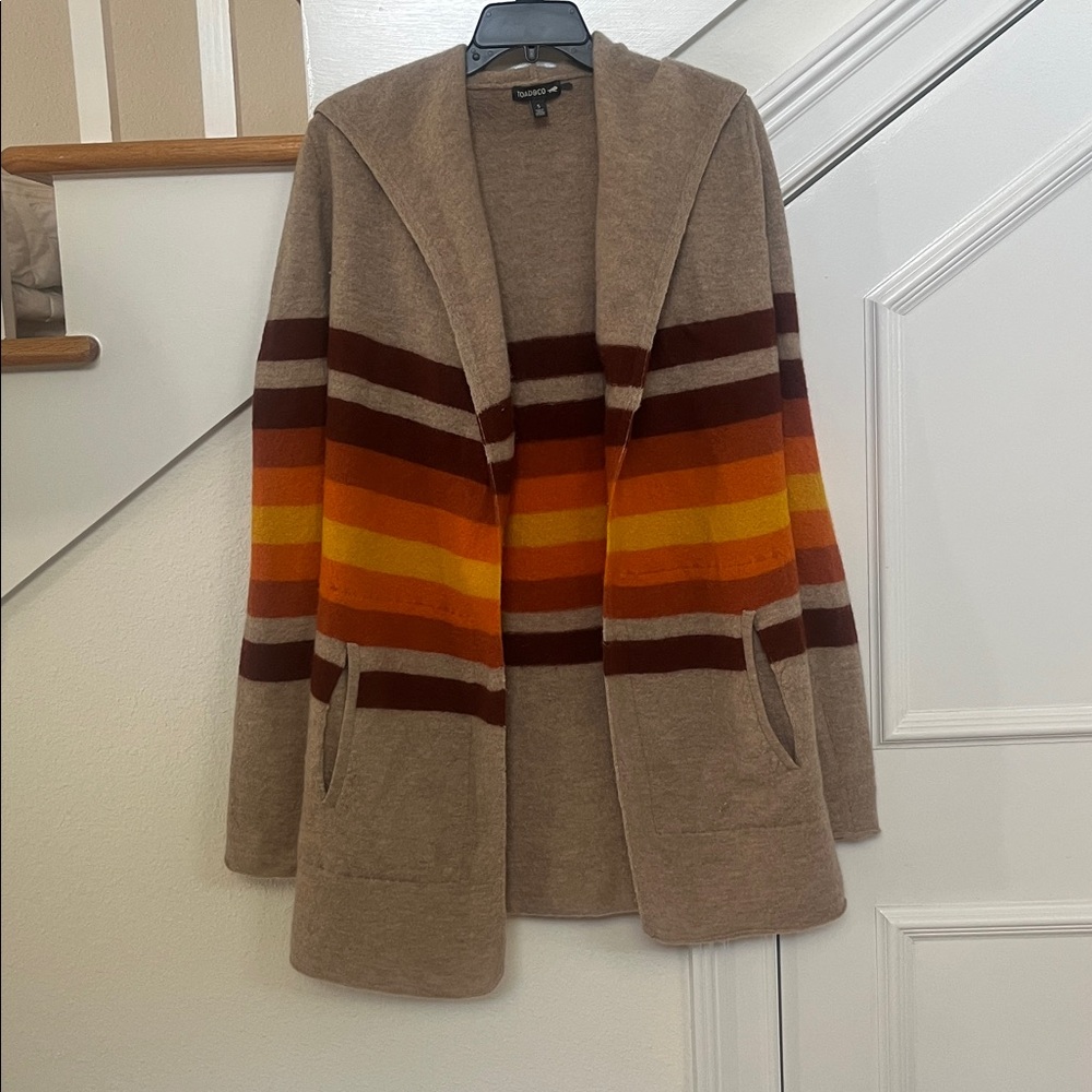Toad&Co Multicolor wool Hooded Cardigan
